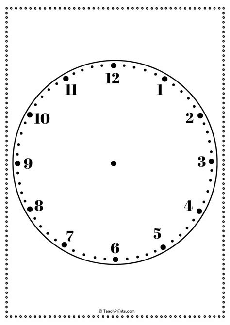 Printable Face Of A Clock