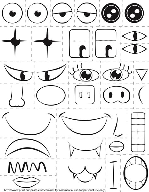 Printable Face With Pieces