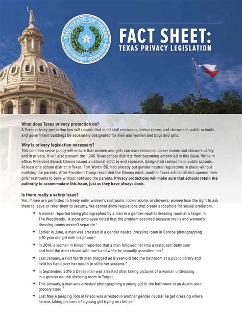 Printable Fact Sheet About Texas