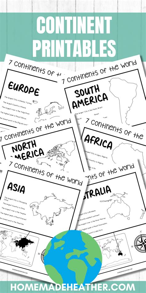 Printable Facts About Continents