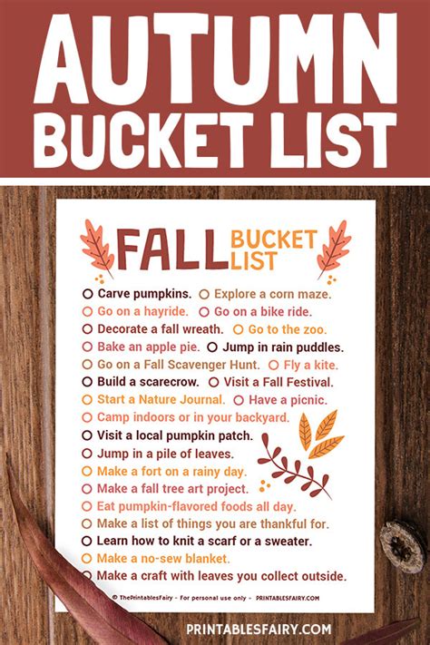Printable Fall Fewstival Lists