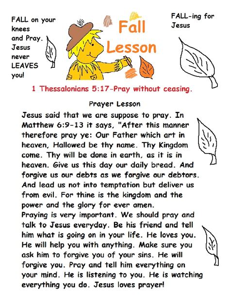 Printable Fall Sunday School Lessons