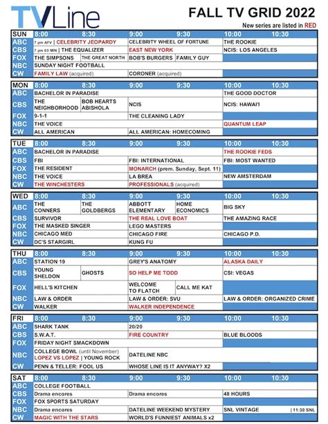 printable fall tv schedule 2022 2023