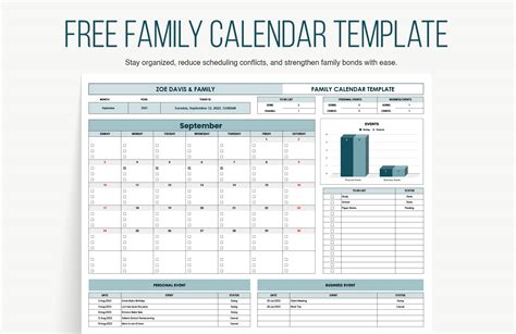 Printable Family Table Calendar Programs
