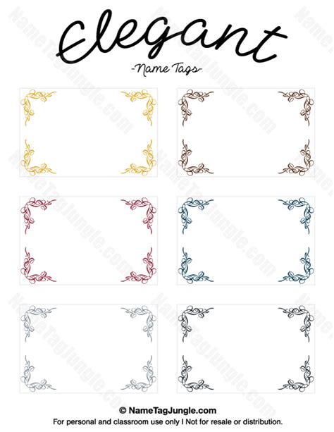 Printable Fancy Name Tags