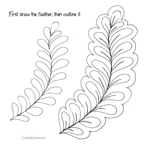 Printable Feather Quilting Template