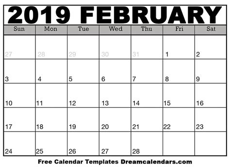 Printable February 2019