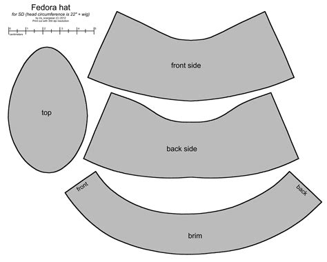 Printable Fedora Hat Pattern