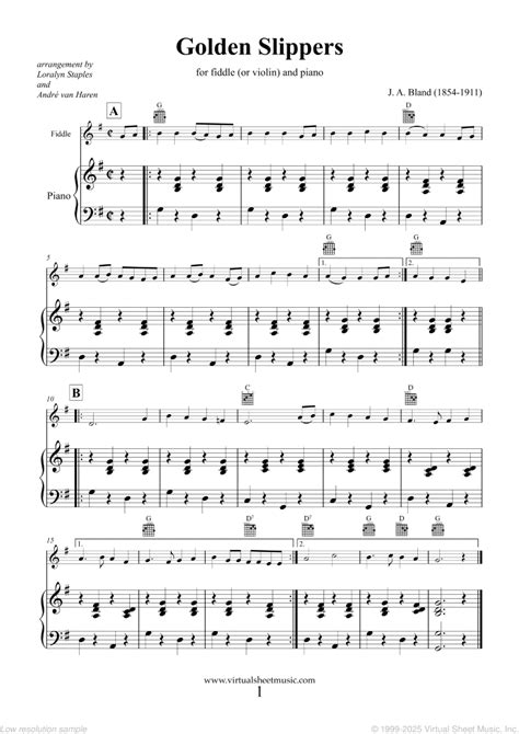 Printable Fiddle Sheet Music