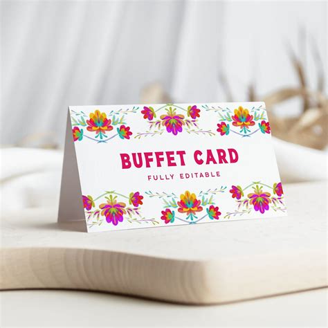 Printable Fiesta Themed Buffet Cards