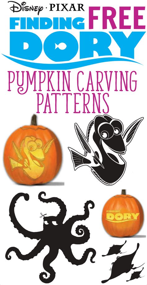 Printable Finding Dory Pumpkin