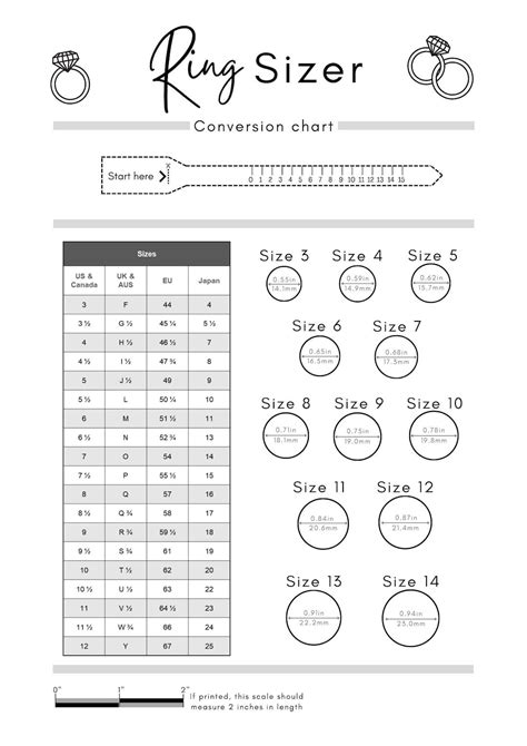 Printable Finger Ring Sizer