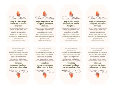 Printable Fire Starter Wrapper