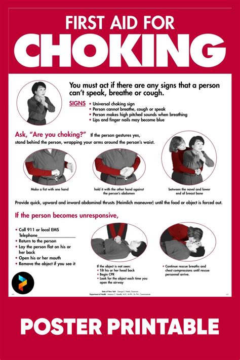 Printable First Aid Choking Poster