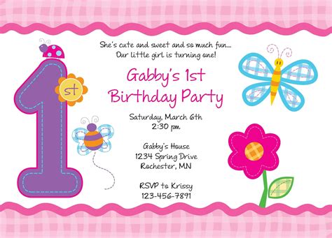 Printable First Birthday Invitations