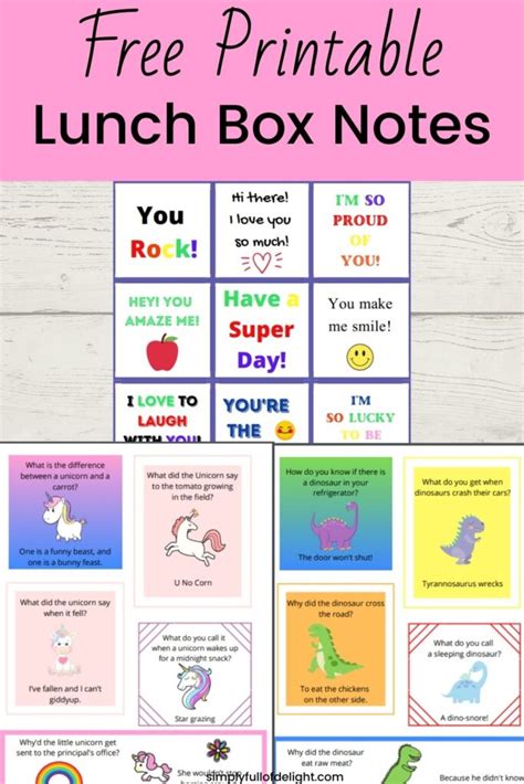 Printable First Day Of School Lunch Notes