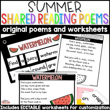 Printable First Grade Shared Reading Poems