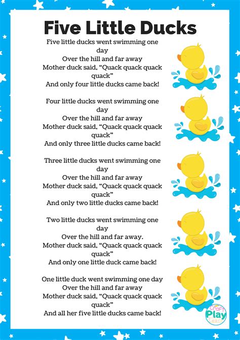 Printable Five Little Ducks