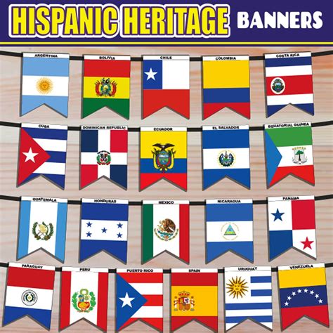 Printable Flags Hispanic Heritage Month