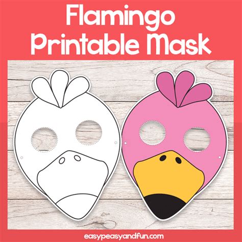 Printable Flamingo Mask Template