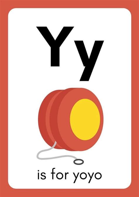 Printable Flash Cards Y