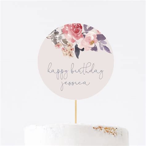 Printable Floral Cake Topper