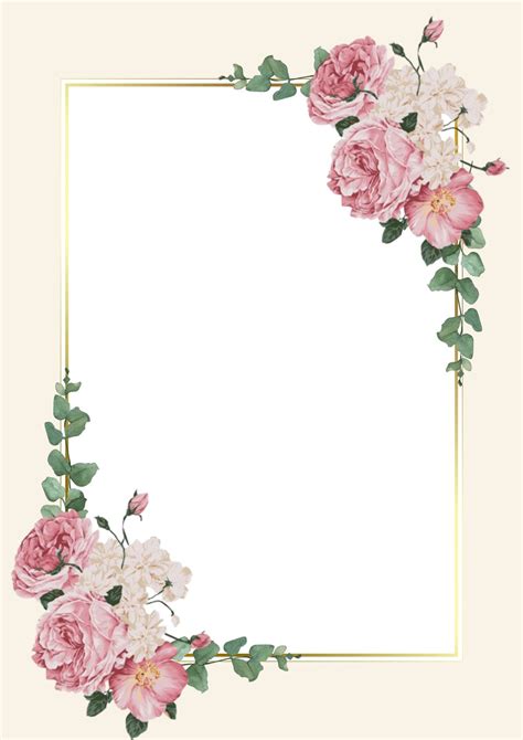 Printable Flower Border Design