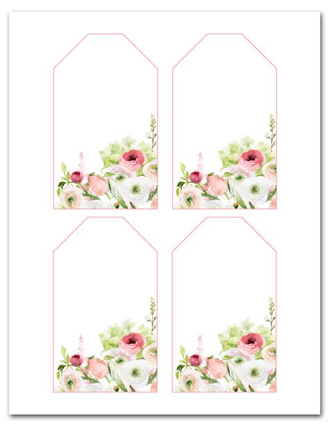 Printable Flower Gift Tag Template
