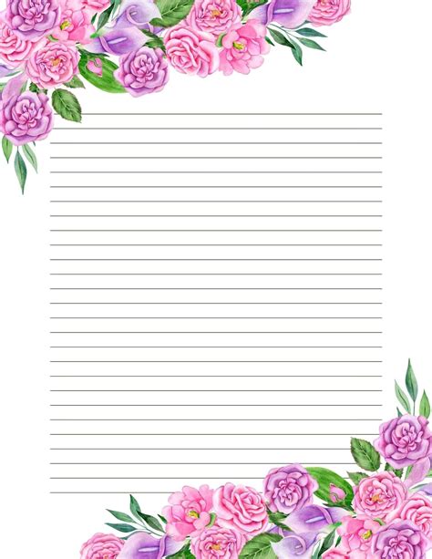 Printable Flower Letter Paper