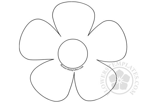 Printable Flower Template 5 Petals