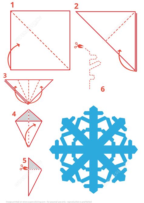 Printable Folding Snowflake Patterns