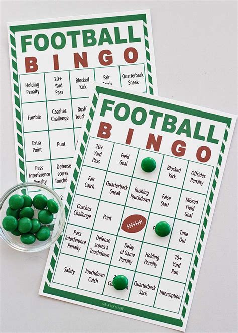 printable football bingo game