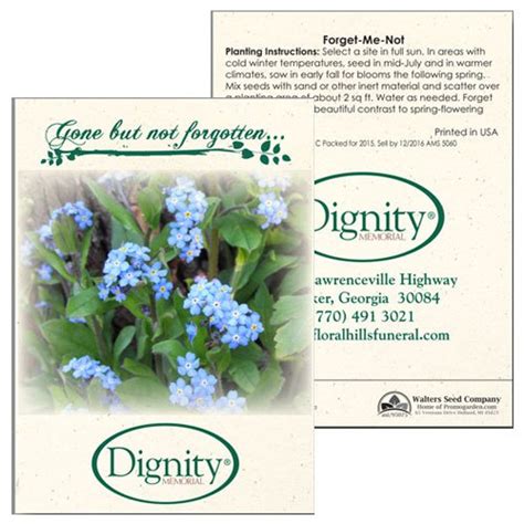 Printable Forget Me Not Seed Packets