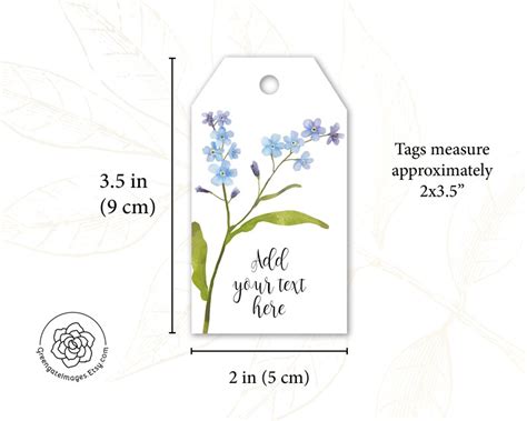 Printable Forget Me Not Tags