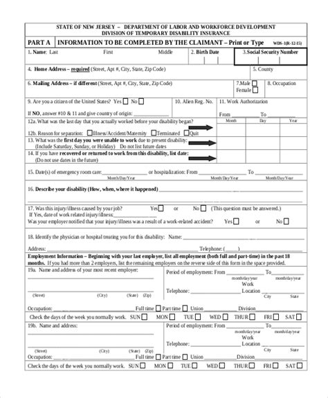 Printable Form For Social Security Disability