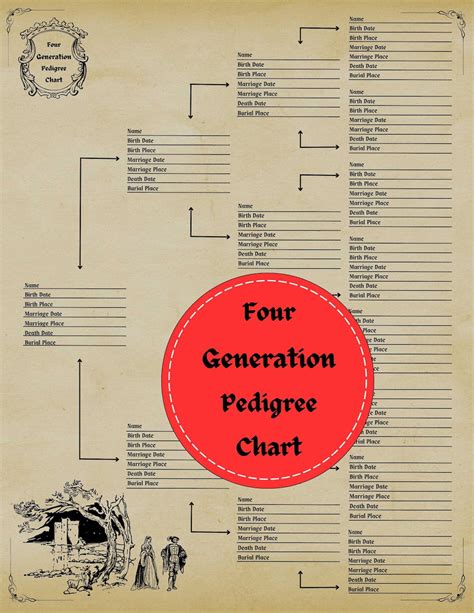Printable Four Generation Pedigree Chart