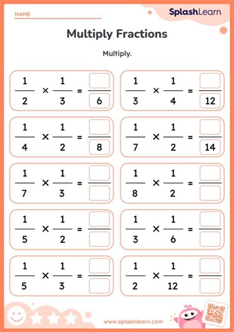 Printable Fraction Multiplication Learning Page