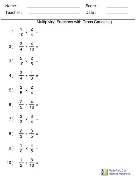 Printable Fraction Worksheets For 5Th Grade