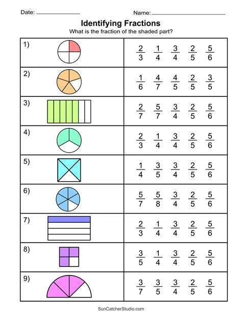 Printable Fractions Practice Worksheet Problems