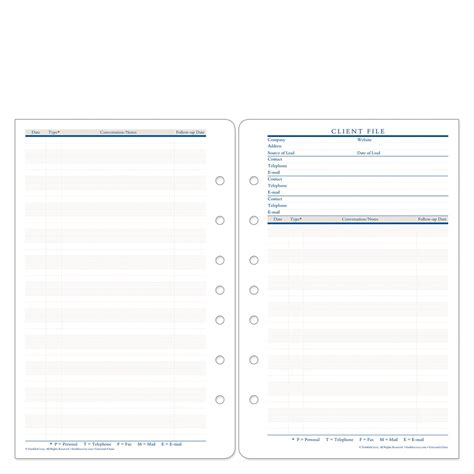 Printable Franklin Covey Client File
