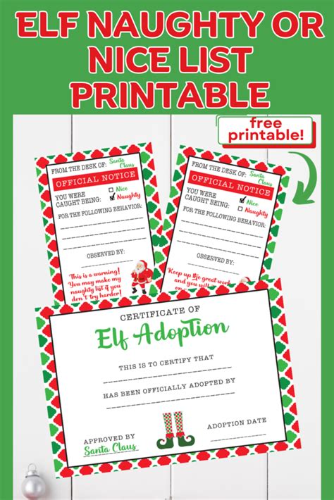 Printable Free Elf Nice