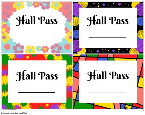 Printable Free Hall Passes