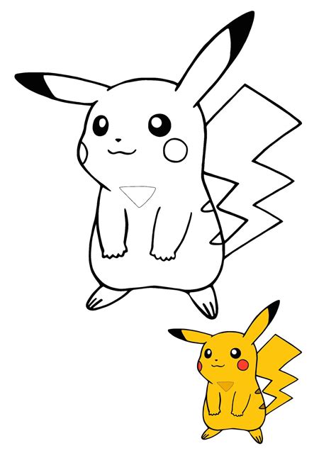 Printable Free Pikachu Colored