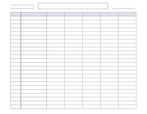 Printable Free Spreadsheet Template