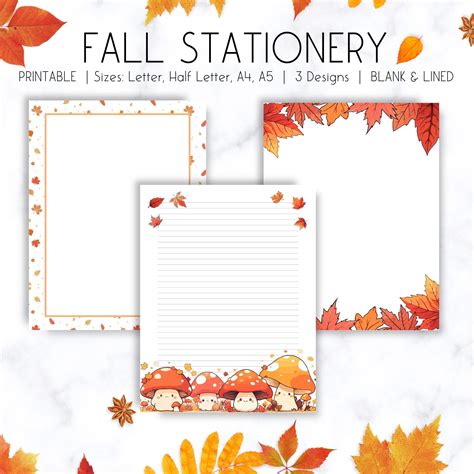 Printable Free Stationery Simple Fall
