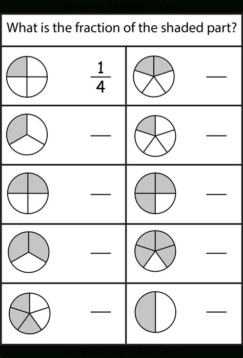Printable Freee Fraction Worksheets