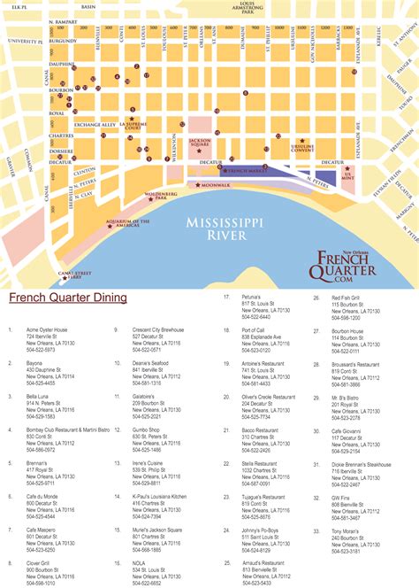 Printable French Quarter Bar Map