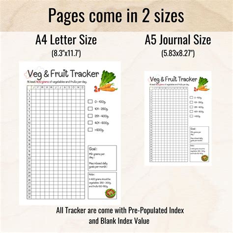Printable Fruit And Veggie Tracker