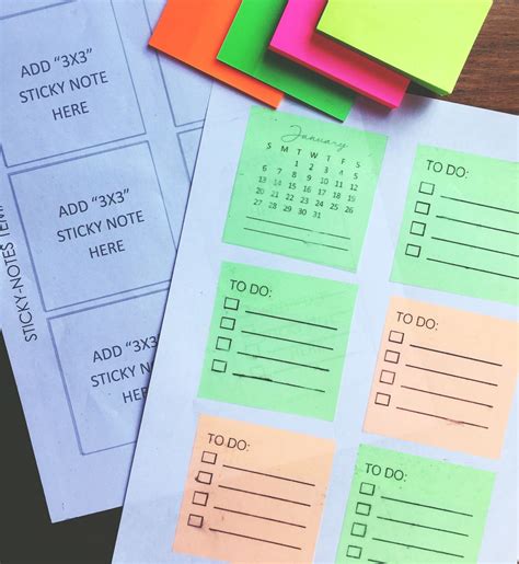 Printable Full Stick Postit Notes