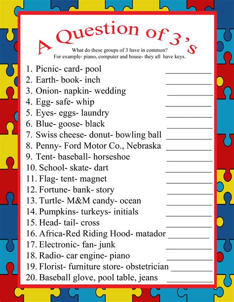 Printable Fun Quizzes With Questions And Answers About Relatives